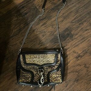 Rebecca Minkoff Leopard and Black Shoulder Bag